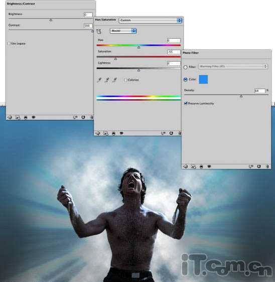 ‘photoshop合成电流强击人物特效‘