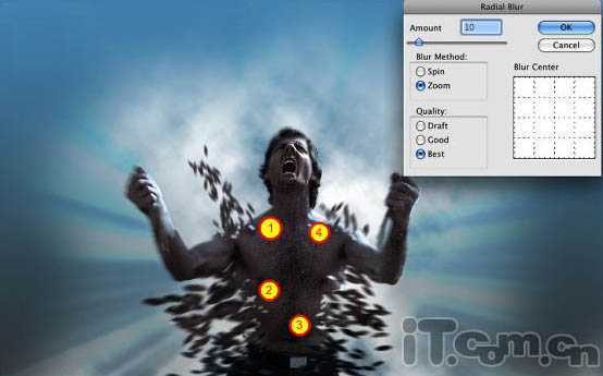 ‘photoshop合成电流强击人物特效‘