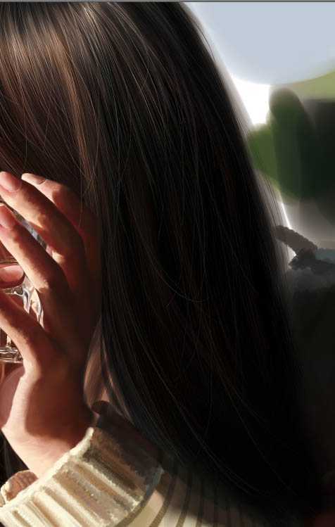 ‘PS鼠绘在茶餐厅静静等待的美女‘