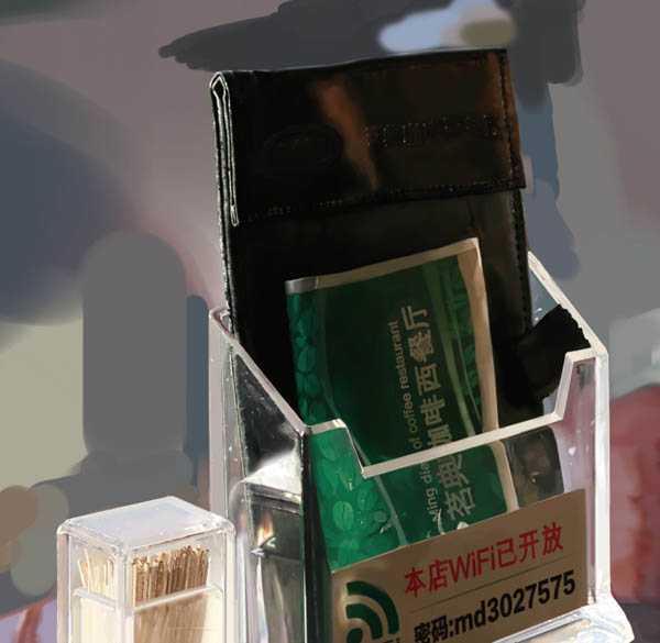 ‘PS鼠绘在茶餐厅静静等待的美女‘