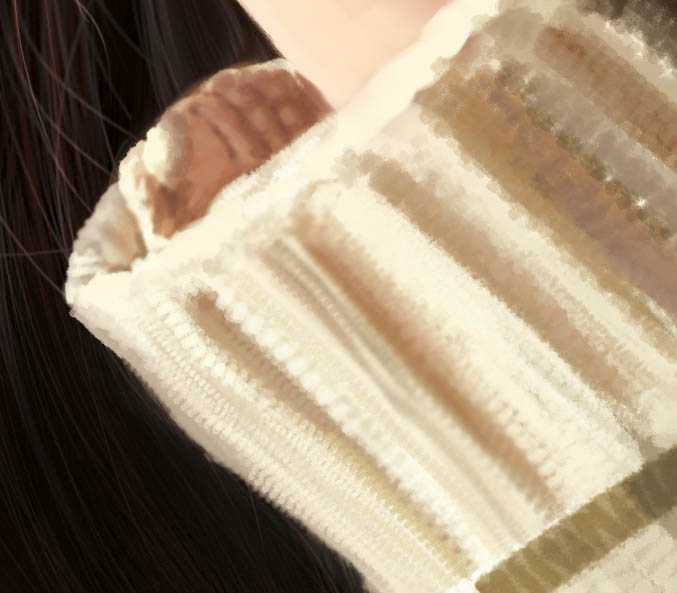 ‘PS鼠绘在茶餐厅静静等待的美女‘