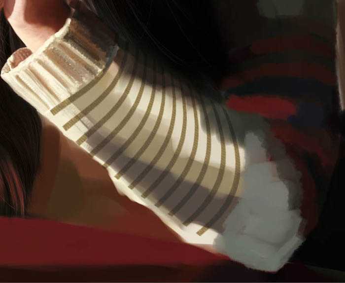 ‘PS鼠绘在茶餐厅静静等待的美女‘