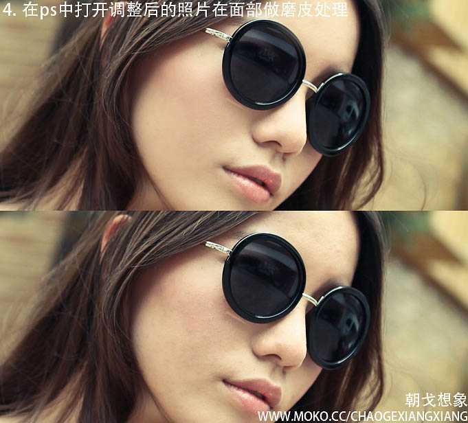 ‘Photoshop为古建筑物边的美女美化渲染暖色光晕效果‘