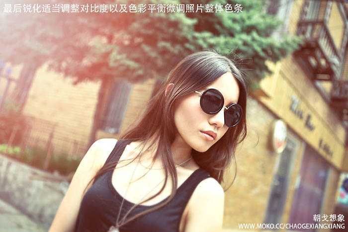 ‘Photoshop为古建筑物边的美女美化渲染暖色光晕效果‘