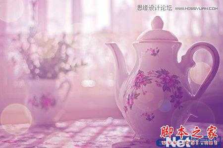 ‘Photoshop将水壶图片调出梦幻柔美的粉色调‘