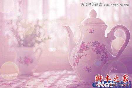 ‘Photoshop将水壶图片调出梦幻柔美的粉色调‘