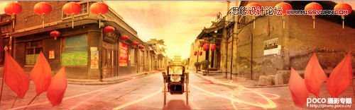 ‘巧用Photoshop的素材合成制作中国风全景背景图‘