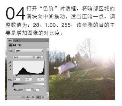 ‘Photoshop为偏暗的人物图片打造唯美的树林逆光人物图片‘