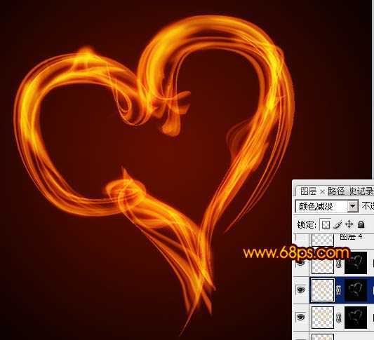 ‘Photoshop为情人节打造出漂亮的火焰心形效果‘