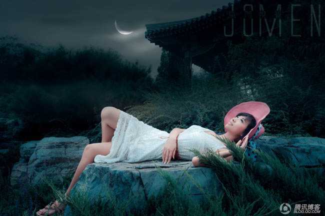 ‘Photoshop将外景人物图片转为夜景效果‘