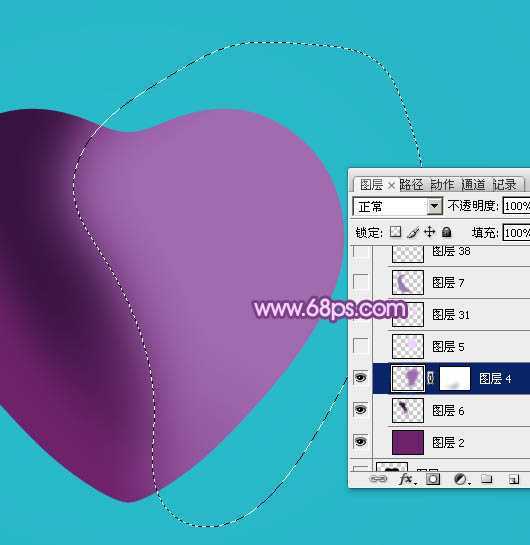 ‘Photoshop设计制作光滑的立体紫色心形宝石‘