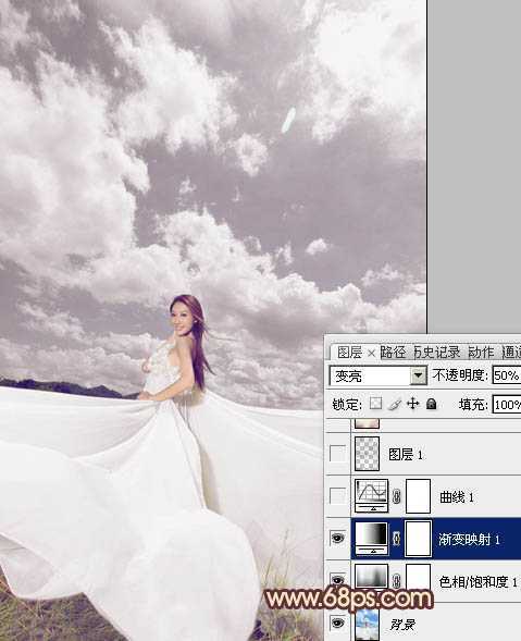 ‘Photoshop将外景婚片调成甜美的粉褐色‘