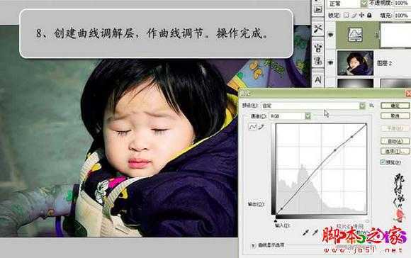 ‘photoshop将可爱宝宝照片调制出亮丽的聚光色彩‘