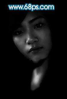 ‘Photoshop将偏暗手机美女照片调出柔美中性青色调‘
