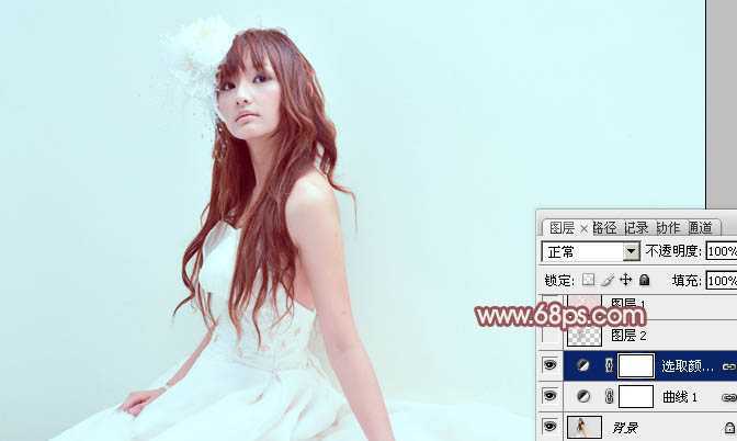 ‘Photoshop将室内人物图片调制出粉嫩的淡红色‘