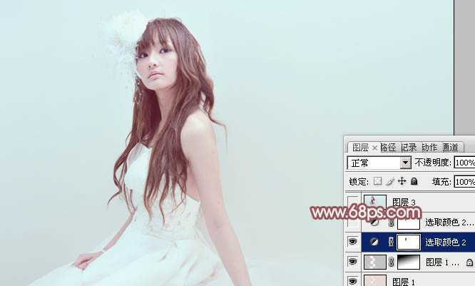 ‘Photoshop将室内人物图片调制出粉嫩的淡红色‘