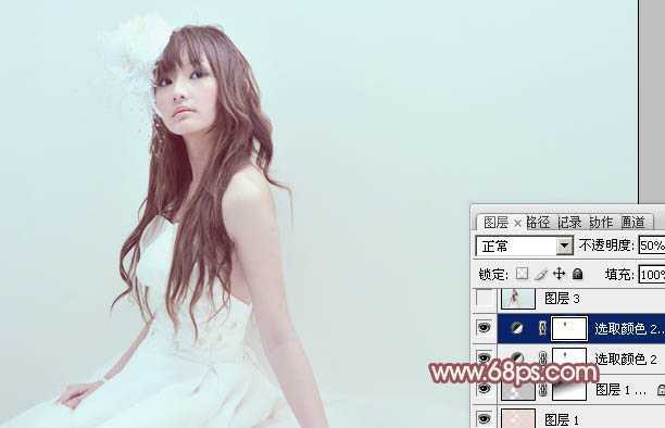 ‘Photoshop将室内人物图片调制出粉嫩的淡红色‘