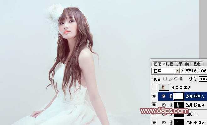 ‘Photoshop将室内人物图片调制出粉嫩的淡红色‘