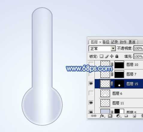 ‘Photoshop设计制作出一个精致的玻璃温度计图标‘