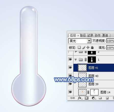 ‘Photoshop设计制作出一个精致的玻璃温度计图标‘