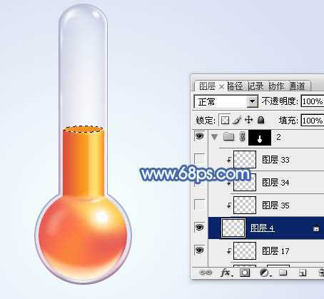 ‘Photoshop设计制作出一个精致的玻璃温度计图标‘