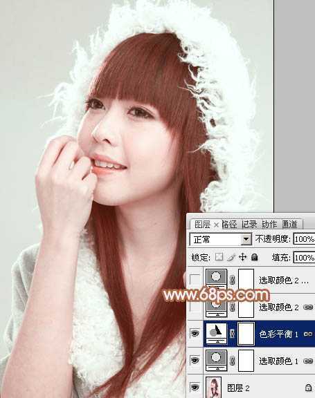 ‘Photoshop将室内美女图片打造出柔和的淡褐色效果‘