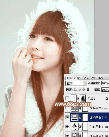 ‘Photoshop将室内美女图片打造出柔和的淡褐色效果‘