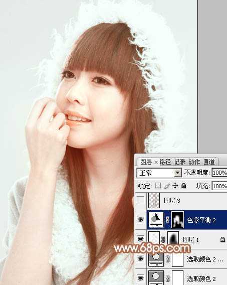 ‘Photoshop将室内美女图片打造出柔和的淡褐色效果‘