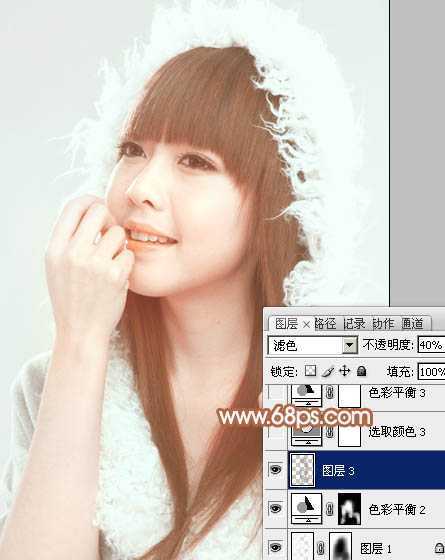 ‘Photoshop将室内美女图片打造出柔和的淡褐色效果‘
