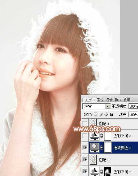 ‘Photoshop将室内美女图片打造出柔和的淡褐色效果‘