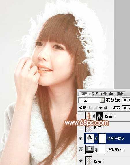 ‘Photoshop将室内美女图片打造出柔和的淡褐色效果‘