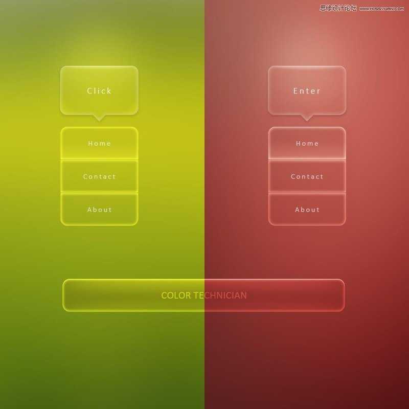 Photoshop制作透明风格的网页导航条,PS教程,思缘教程网