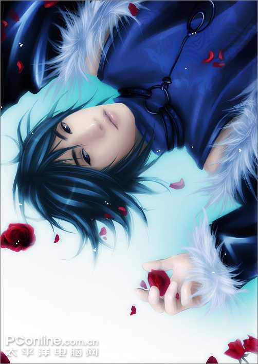 Painter教程:蓝色忧郁带刺的蔷薇