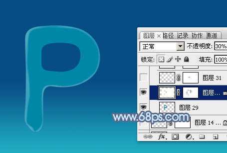 ‘Photoshop设计制作出逼真的流动性蓝色水滴文字特效‘