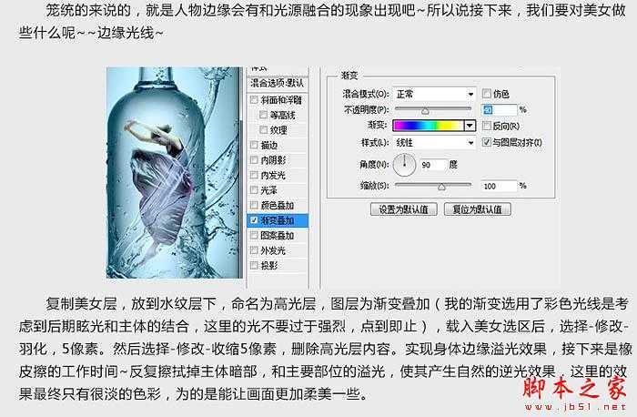 ‘photoshop快速把舞动的美女移到水花四溅的玻璃瓶中‘