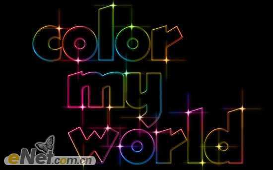 ‘Photoshop设计打造出明亮缤纷的文字教程‘