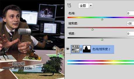 ‘photoshop制作出动物跳出相框场景‘