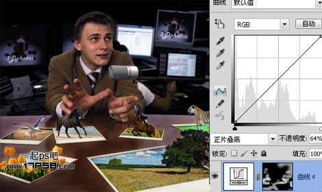 ‘photoshop制作出动物跳出相框场景‘