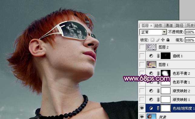 ‘Photoshop将外景人物图片调成个性的橙紫色‘