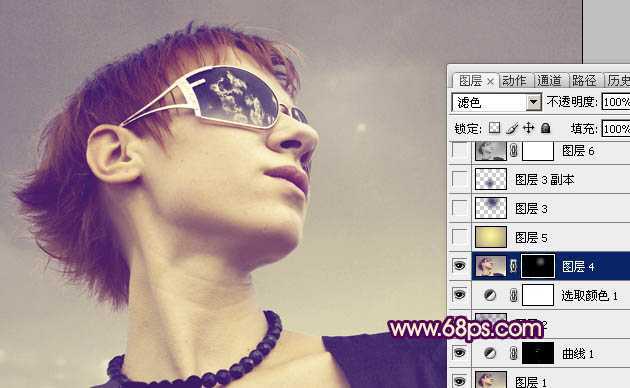 ‘Photoshop将外景人物图片调成个性的橙紫色‘