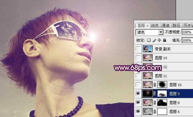‘Photoshop将外景人物图片调成个性的橙紫色‘