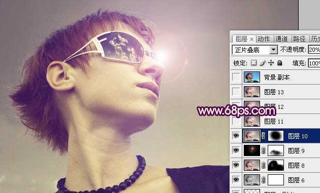‘Photoshop将外景人物图片调成个性的橙紫色‘