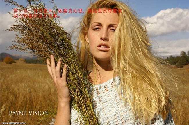 ‘Photoshop将旷野人物图片调成流行的欧美淡黄色‘