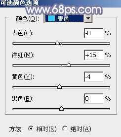 ‘Photoshop给树林中的美女加上梦幻的青蓝色‘