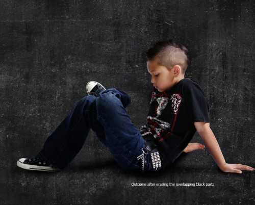 ‘Photoshop实现的高亮光照效果的小男孩‘