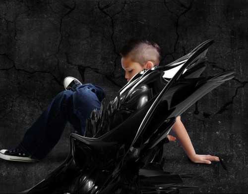 ‘Photoshop实现的高亮光照效果的小男孩‘