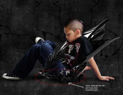 ‘Photoshop实现的高亮光照效果的小男孩‘