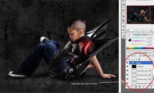 ‘Photoshop实现的高亮光照效果的小男孩‘