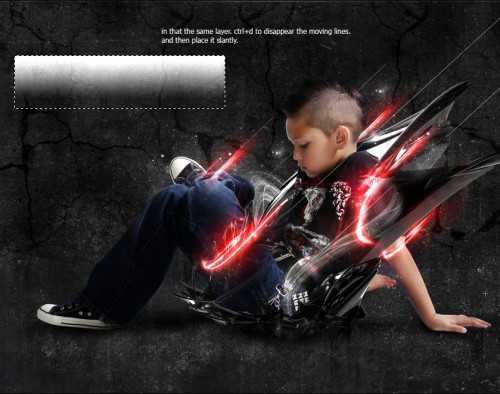 ‘Photoshop实现的高亮光照效果的小男孩‘