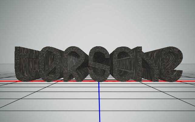 ‘PS利用自带的3D工具制作个性透视纹理立体字‘
